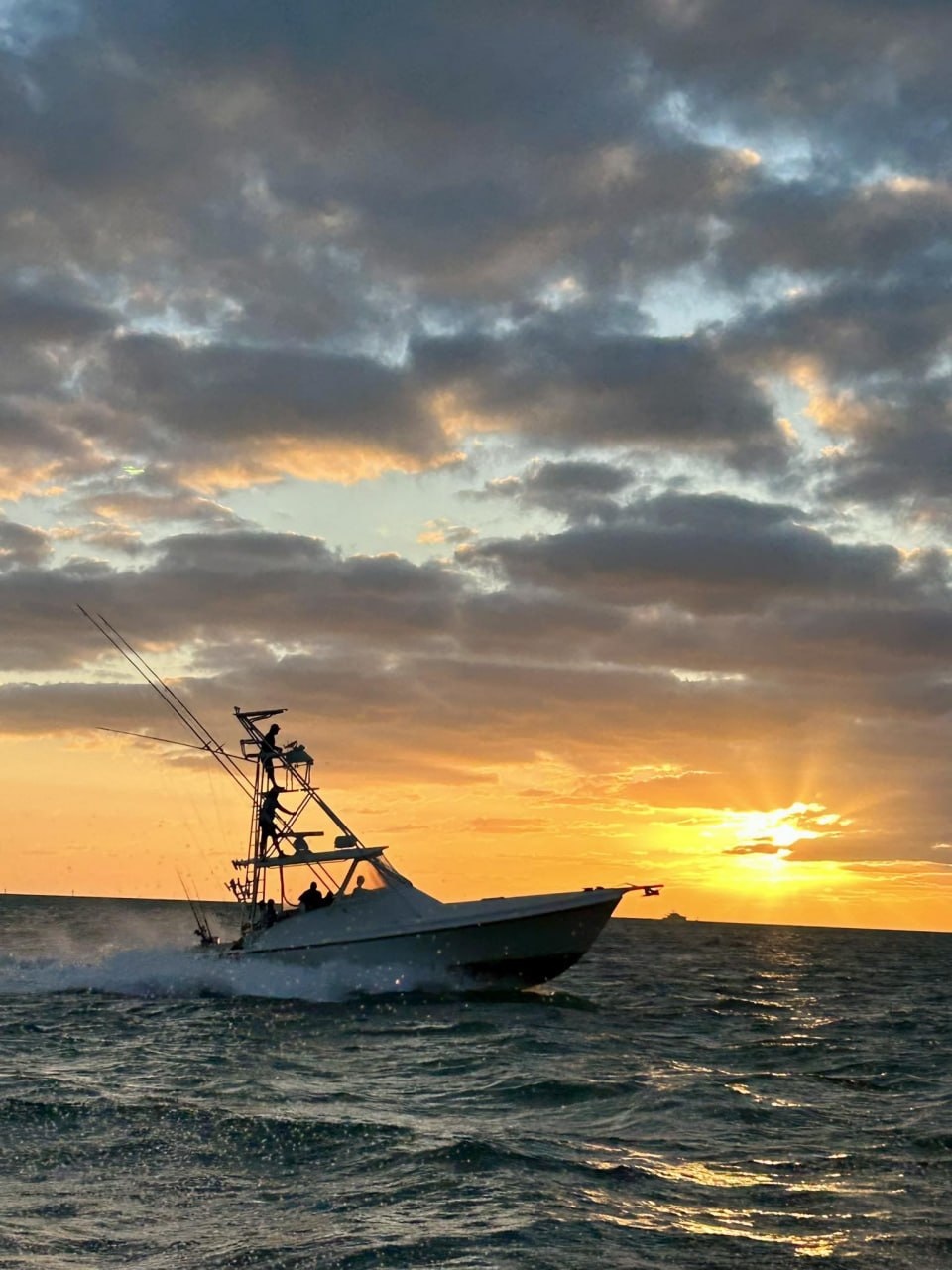 DirtyBoat 2.0 running offshore at sunset, Islamorada Florida Keys