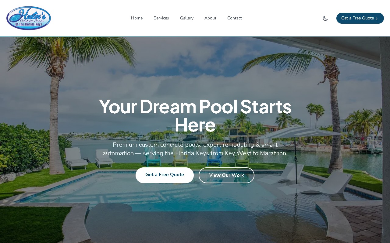 Heeter's Custom Pools gallery page — Southwest Florida pool builder portfolio site