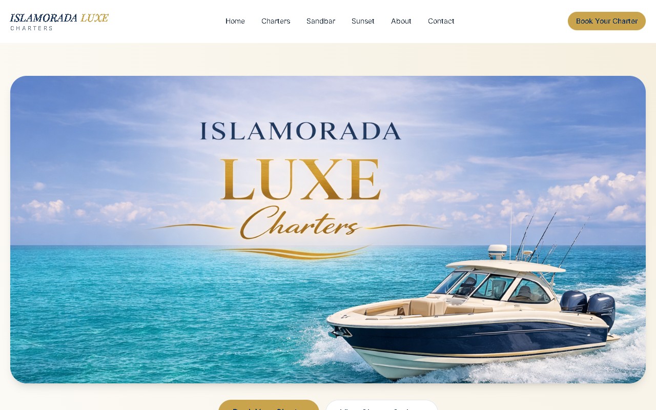 Screenshot of Islamorada Luxe Charters