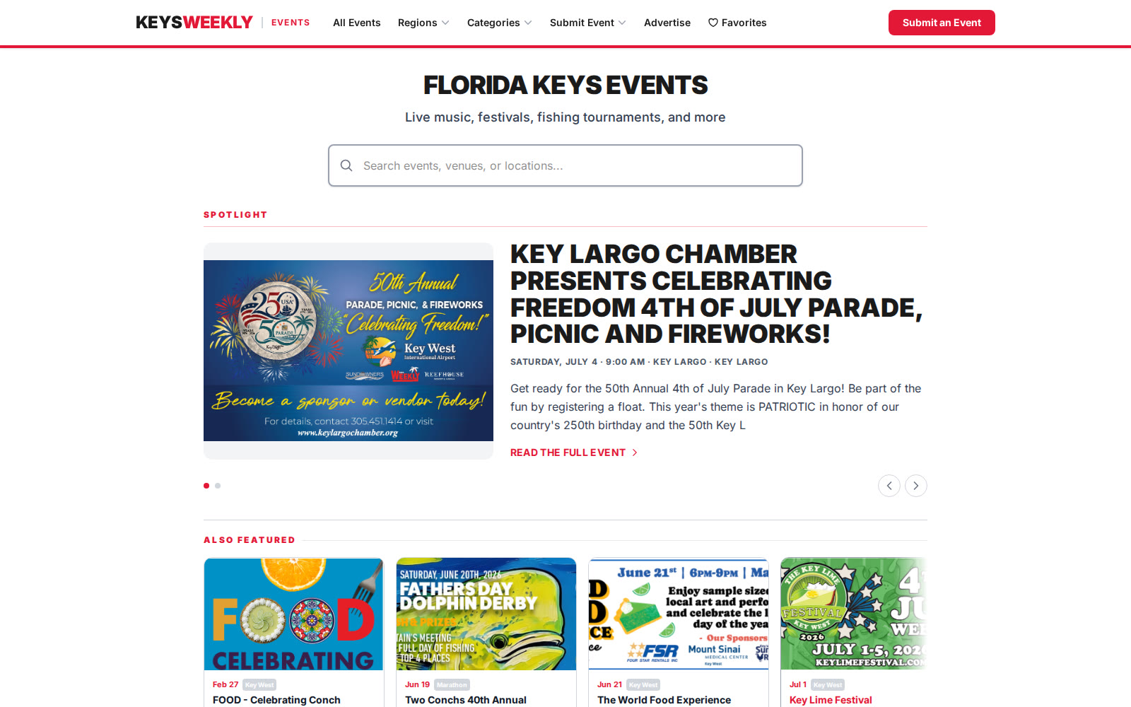 Keys Weekly Events